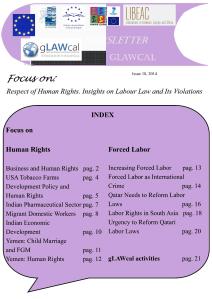 Newsletter gLAWcal - Issue 10, 2014 - Index